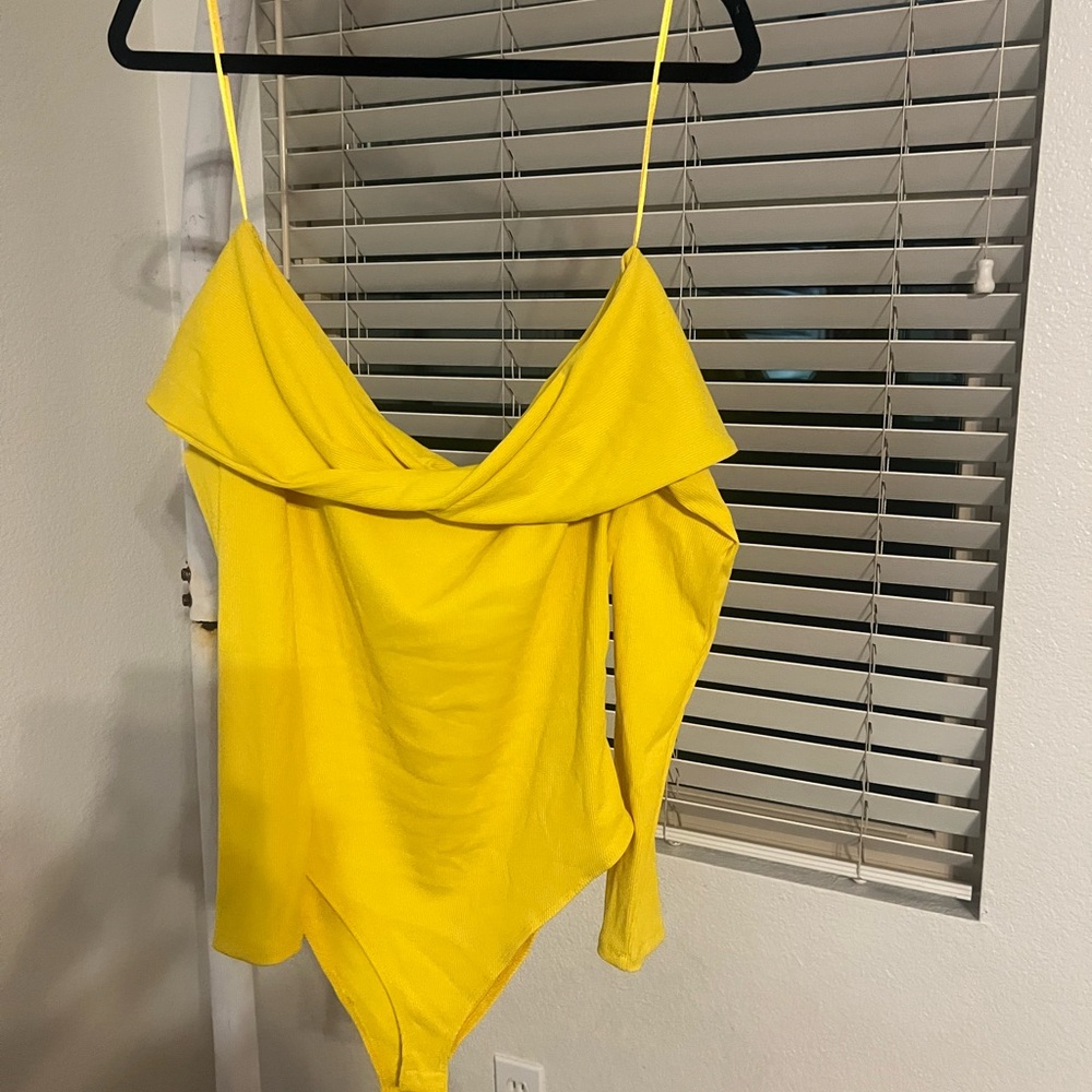 Yellow Off-Shoulder Bodysuit